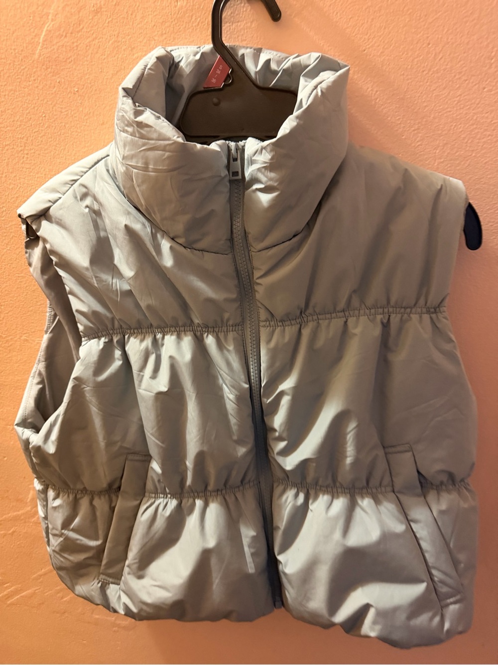 Fashion Nova Light Gray Puffer Vest